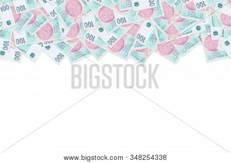 Czech Republic 100 Korun 1997 Bank Note Close Up Bill Pattern