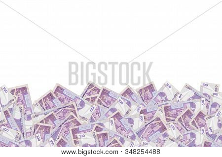 Philippines Central Bank On 100 Piso Philippines Money Bill Close Up Pattern
