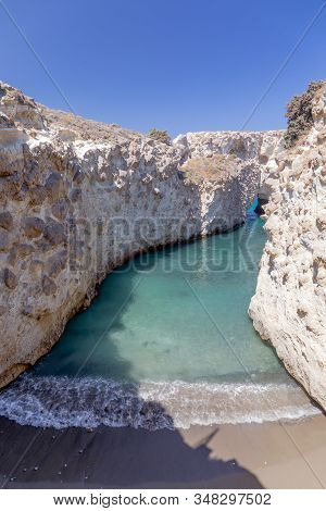 Papafragas Cove And Beach In Milos Island, Cyclades, Greece.