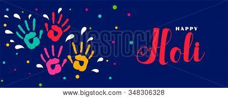 Happy Holi Indian Festiva Colorsl Banner Design