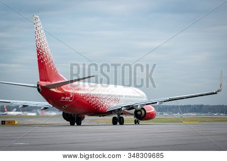 October 29, 2019, Moscow, Russia. Plane 
Boeing 737-800 Rossiya - Russian Airlines At Sheremetyevo A