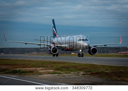 October 29, 2019, Moscow, Russia. Plane 
Airbus A320-200 Aeroflot - Russian Airlines At Sheremetyevo