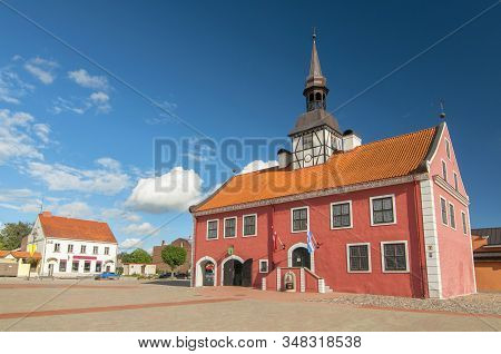 View To The Bauska Town Hall In Historical Centre Bauska, Zemgale, Latvia.
