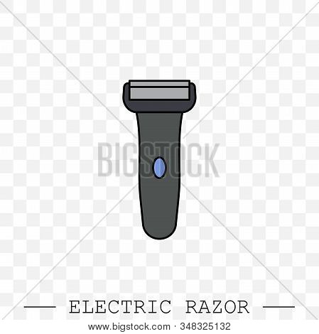 Electric Razor Vector Icon. Electric Shaving Machine Symbol. Rotary Shaver, Mesh Razor Color
