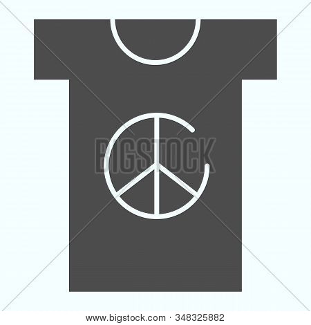 Peace Symbol On T-shirt Solid Icon. Peace Shirt Vector Illustration Isolated On White. T-shirt With 