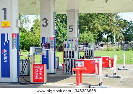 Warsaw, Poland. 18 August 2018. Orlen Gas Station In City.