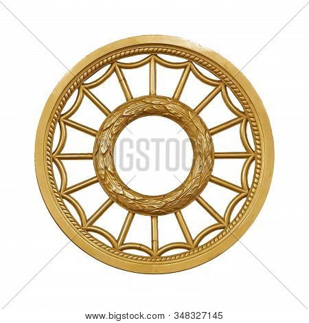 Golden Frame For Paintings, Mirrors Or Photo Isolated On White Background