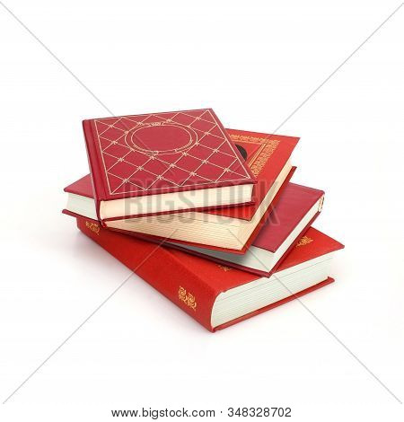 Stack of books isolated on a white background