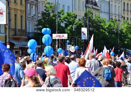 Warsaw.polans. 12 May 2018. Freedom March. Poles March To Denounce Government, Eroding Democracy