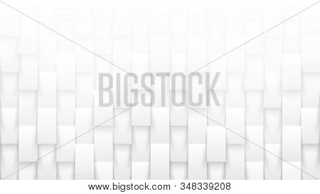 3d Rectangles Pattern Conceptual High Technology Abstract White Background. Science Technological Te