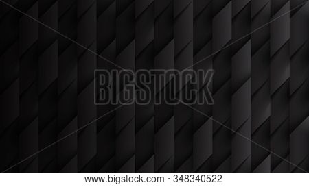 3d Parallelograms Simple Dark Gray Abstract Background. Three Dimensional Science Technology Tetrago