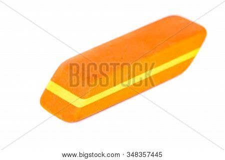 Rubber Eraser For Pencil And Ink Pen Isolated On White Background