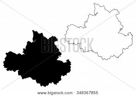Dresden City (federal Republic Of Germany, Saxony) Map Vector Illustration, Scribble Sketch City Of 