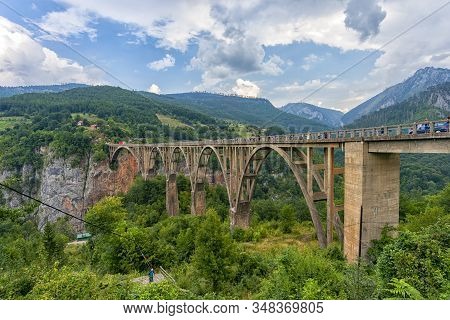 September 2019 Montenegro. Durdevica Bridge In The Mountains Of Northern
