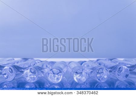 Glass Medical Ampoule Vial For Injection. Medicine Is Liquid Sodium Chloride With Of Aqueous Solutio