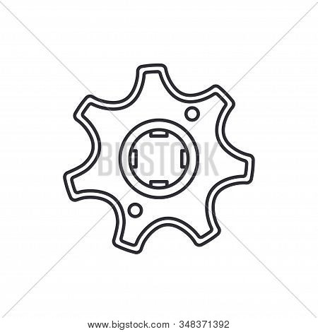 Line Vector Icon Auto Moto Parts Accessories Drive Gear. Repair Service Equipment. Engine Elements S