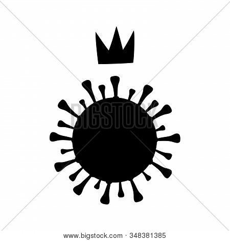 Silhouette Virus Coronavirus Infection Disease. Symbol Icon Illustration