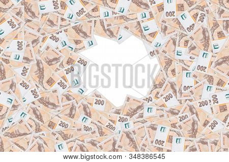 Czech Republic 200 Korun 1998 Bank Note Close Up Bill Pattern