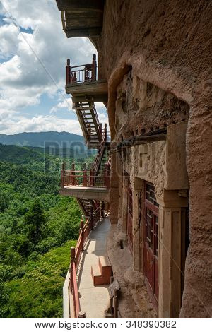 Maijishan Grottoes Near Tianshui, Gansu Province, Northwest China