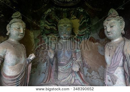 Maijishan Grottoes Near Tianshui, Gansu Province, Northwest China