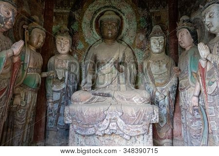 Maijishan Grottoes Near Tianshui, Gansu Province, Northwest China