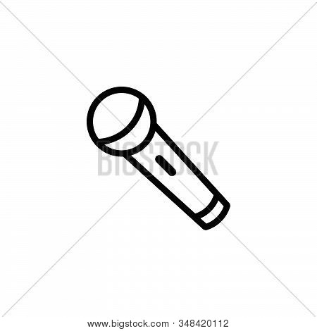 Microphone Icon Logo Design. Simple Flat Vector Illustration