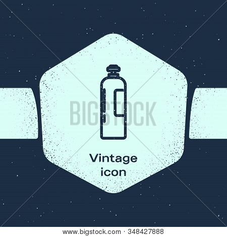 Grunge Line Industrial Gas Cylinder Tank For All Inert And Mixed Inert Gases Icon Isolated On Blue B