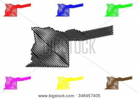 Kavango East Region (regions Of Namibia, Republic Of Namibia) Map Vector Illustration, Scribble Sket