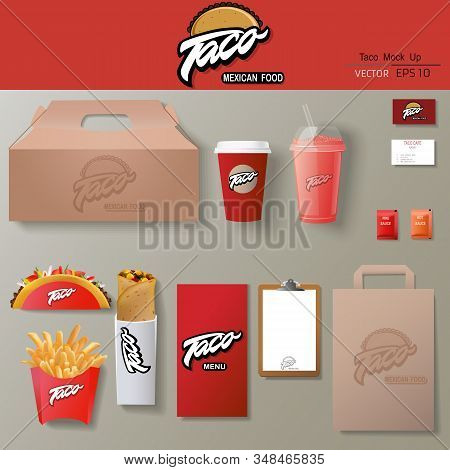 Vector Tacos Corporate Identity Template Design Set.
