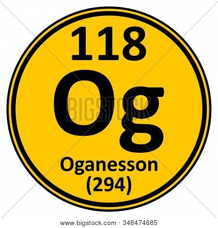 Periodic Table Element Oganesson Icon. Vector Illustration.