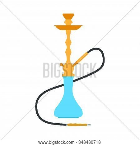 Vector Illstration Of Hookah Icon. Flat Design. Isolated.