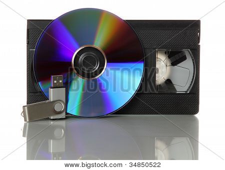 Videocassetta con Cd e Usb Stick