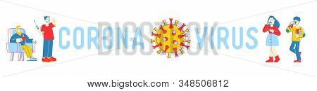 Coronavirus Concept. People With Mers-cov Symptoms As Cough Fever Sneezing And Chill, Medical Infogr