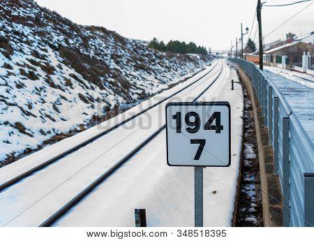 Snowy Train Tracks In The Town Of Barracas