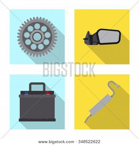 Isolated Object Of Auto And Part Logo. Collection Of Auto And Car Vector Icon For Stock.