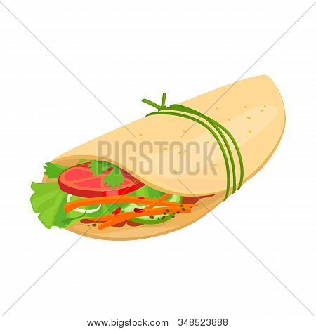 Isolated Object Of Shawarma And Food Logo. Web Element Of Shawarma And Ham Vector Icon For Stock.