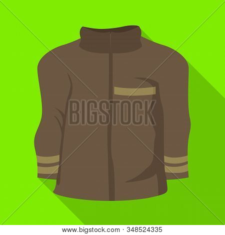 Isolated Object Of Jacket And Fireman Logo. Collection Of Jacket And Clothing Vector Icon For Stock.