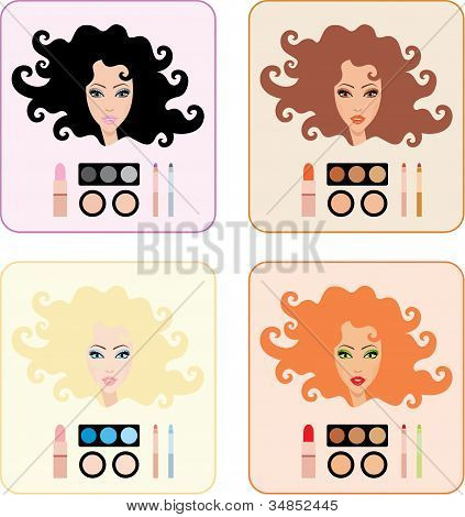 Make-up pro ženy s barvou vlasů