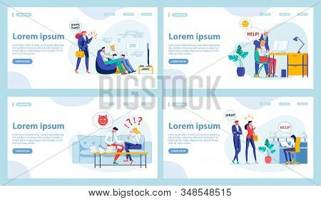 Lady Boss Lecturing Two Office Workers Wasting Their Working Time, Playing Video Games. Workplace Ha