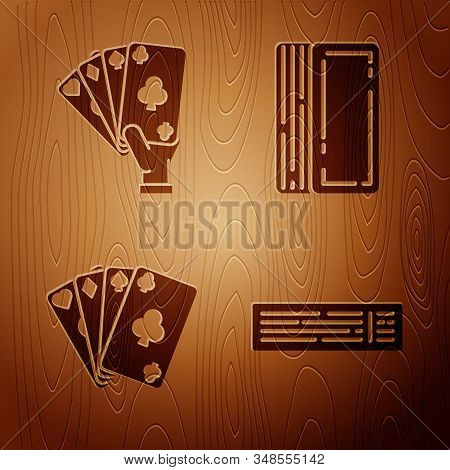 Set Deck Of Playing Cards, Hand Holding Playing Cards, Playing Cards And Deck Of Playing Cards On Wo