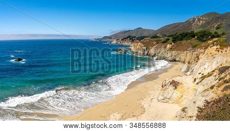 Pacific Coast Highway (highway 1) At Southern End Of Big Sur, California Near Bixby Bridge (rocky Cr