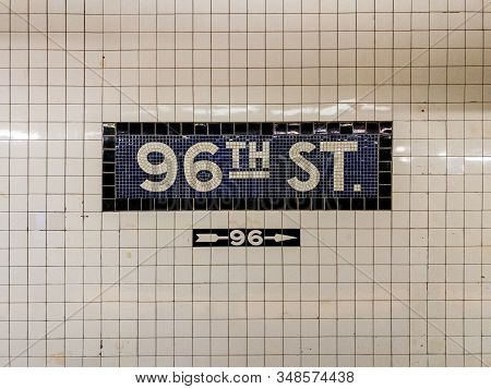 New York City - Jan 17, 2020: 96th Street Station Subway Station In New York City.