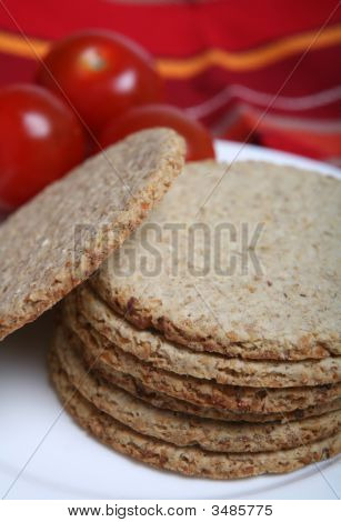 접시에 oatcakes