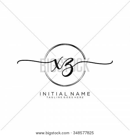Xz Initial Handwriting Logo With Circle Template Vector.