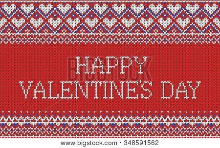 Seamless Pattern On The Theme Of Holiday Valentines Day With An Image Of The Norwegian And Fairisle 