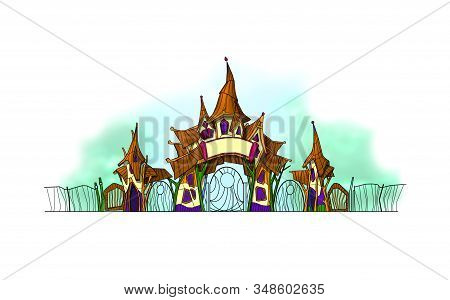Fragment Of The Facade And Design Of The Entrance To The Park