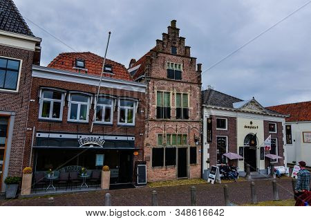 Edam, The Netherlands, August 2019. The Architecture Of The Edam Lodges Is A Characteristic Example