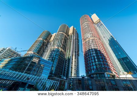 Sydney, Australia - November 24, 2016: Barangaroo International Towers Sydney Buildings. Modern Urba