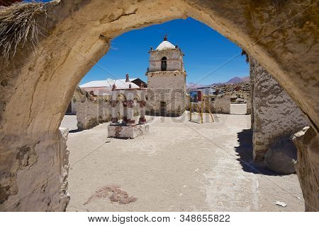 Putre, Chile - October 22, 2013: Beautiful Parinacota Village Church In Putre, Chile. Church Built I