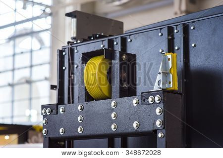 Elevator Installation, Lift Technician Installing A Modern Elevator